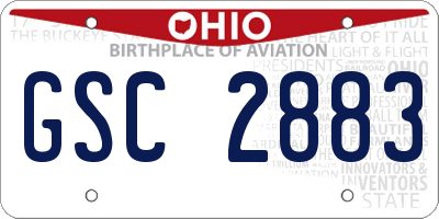 OH license plate GSC2883