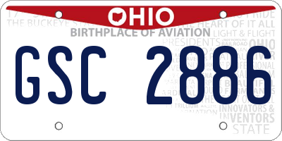 OH license plate GSC2886