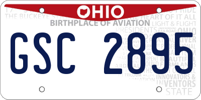 OH license plate GSC2895