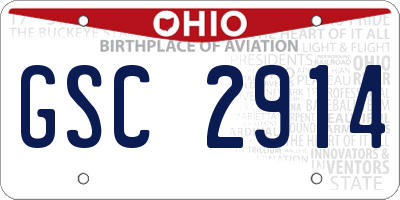 OH license plate GSC2914