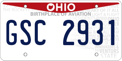 OH license plate GSC2931