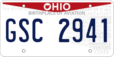 OH license plate GSC2941