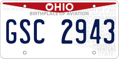 OH license plate GSC2943