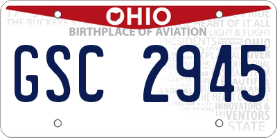 OH license plate GSC2945