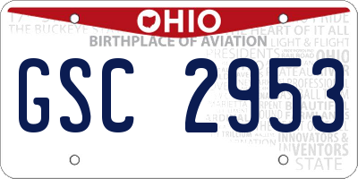 OH license plate GSC2953