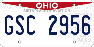 OH license plate GSC2956