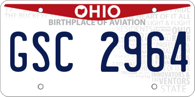 OH license plate GSC2964