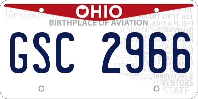 OH license plate GSC2966