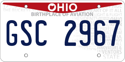 OH license plate GSC2967