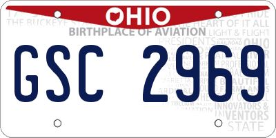 OH license plate GSC2969