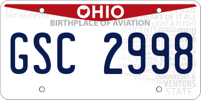 OH license plate GSC2998