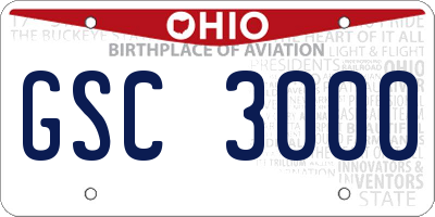 OH license plate GSC3000