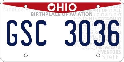 OH license plate GSC3036