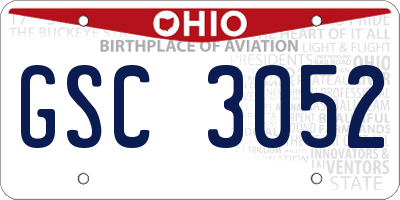 OH license plate GSC3052