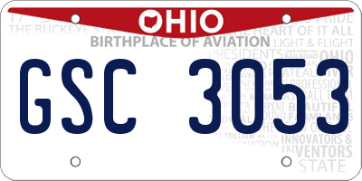 OH license plate GSC3053