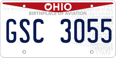 OH license plate GSC3055