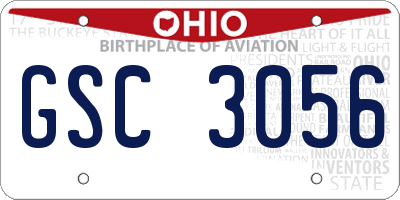 OH license plate GSC3056