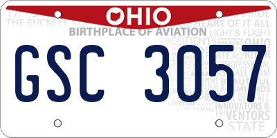 OH license plate GSC3057