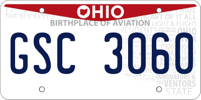 OH license plate GSC3060