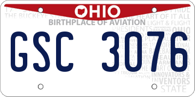 OH license plate GSC3076