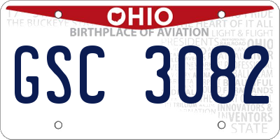 OH license plate GSC3082