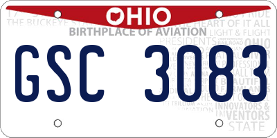 OH license plate GSC3083