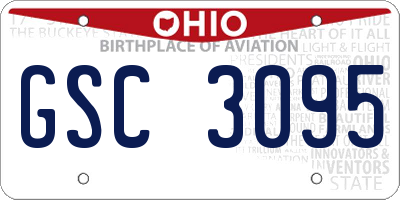 OH license plate GSC3095