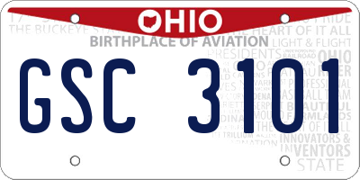 OH license plate GSC3101