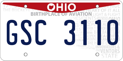 OH license plate GSC3110