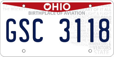 OH license plate GSC3118