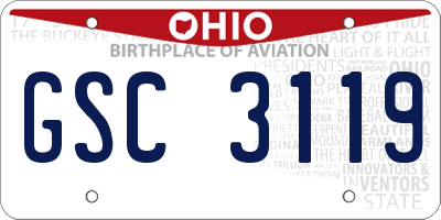 OH license plate GSC3119