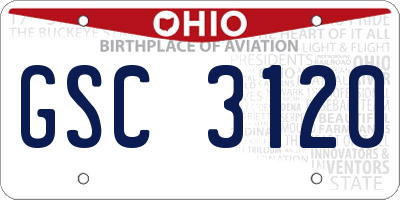 OH license plate GSC3120