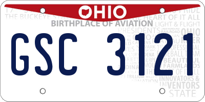 OH license plate GSC3121