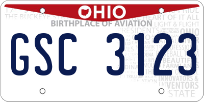 OH license plate GSC3123