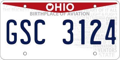 OH license plate GSC3124