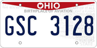 OH license plate GSC3128