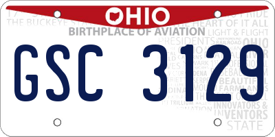 OH license plate GSC3129