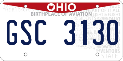 OH license plate GSC3130