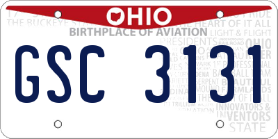 OH license plate GSC3131
