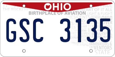 OH license plate GSC3135