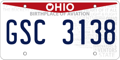 OH license plate GSC3138