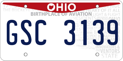 OH license plate GSC3139