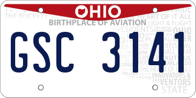 OH license plate GSC3141