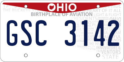 OH license plate GSC3142