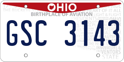 OH license plate GSC3143