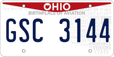 OH license plate GSC3144