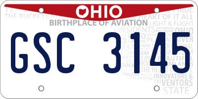 OH license plate GSC3145