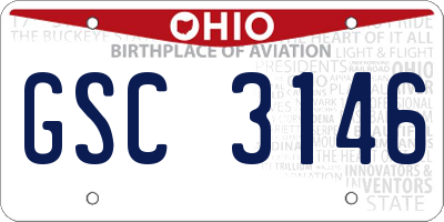 OH license plate GSC3146