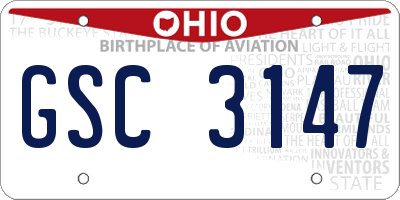 OH license plate GSC3147