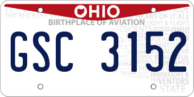 OH license plate GSC3152